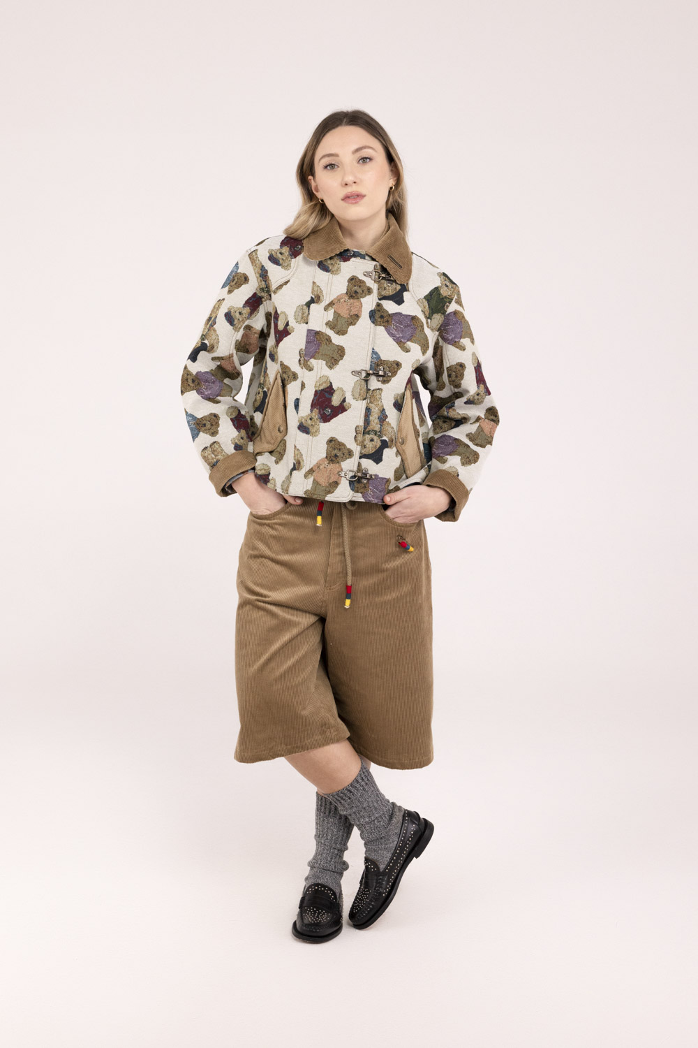 '3 GANCI' TEDDY CROPPED BLOUSON