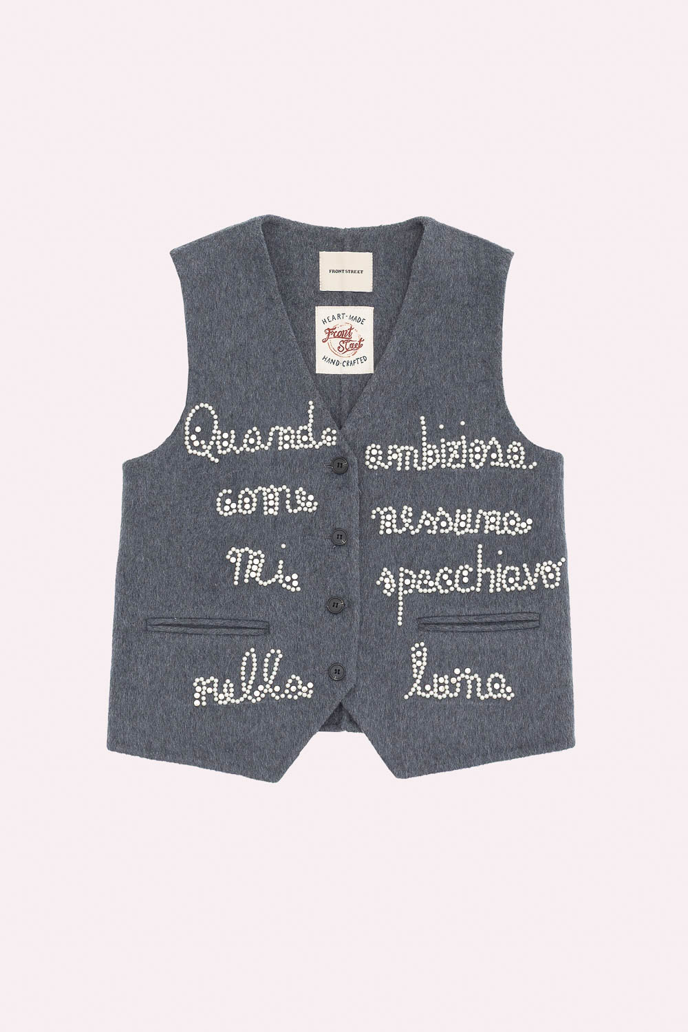 JEWEL AND PEARL WOOL VEST