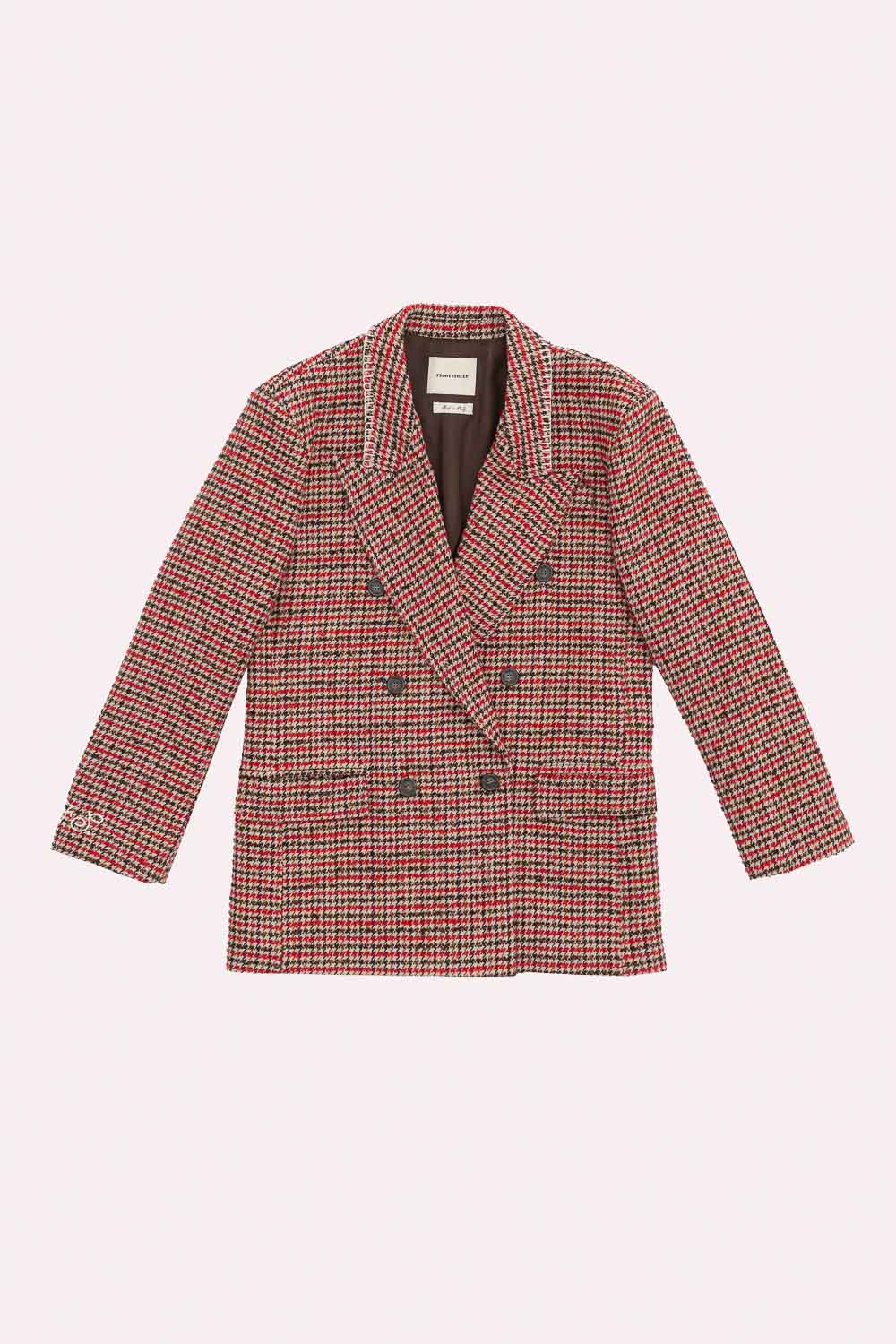 PIED DE POULE DOUBLE-BREASTED BLAZER